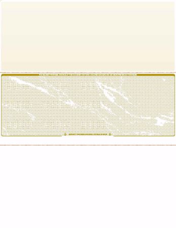 Blank check stock with the check in the middle of the page and a stub above and below