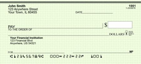 Personal checkbooks with the account holder's name printed on each check