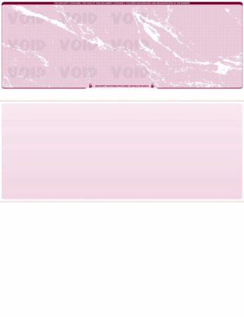 Blank check stock with the check at the top of the page for printing from business software