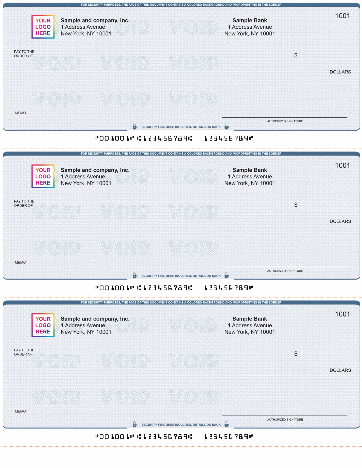 Quickbooks Checks printed 3