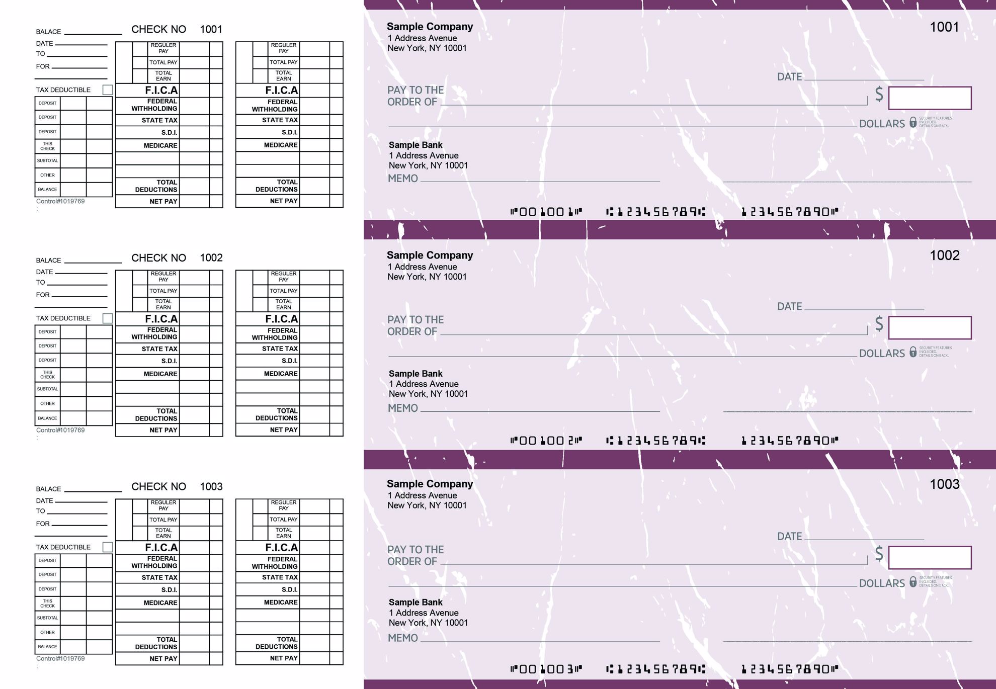 Manual 3-On-A-Page Checks