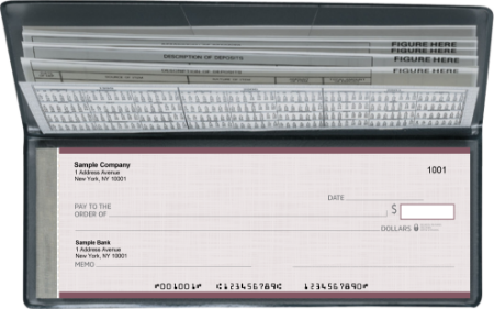 Pocket size manual business checks that fit in a small checkbook for occasional payments