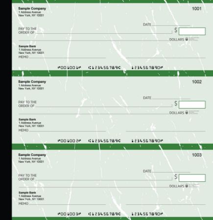 Executive deskbook business checks, a large bound format with stubs for a small business account