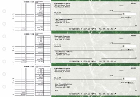 Multi-purpose business checks used for everyday vendor payments from a company account